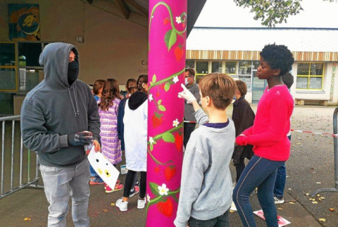 PLOUGASTEL-DAOULAS - Le graffeur Pakone à l’école Saint-Pierre