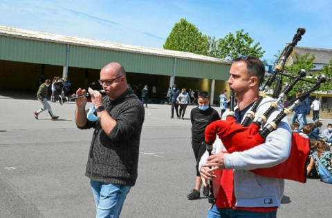 LANNION - La première « classe bagad » des Côtes-d’Armor au collège Saint-Joseph-Bossuet